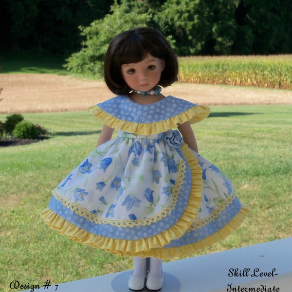 Patron de couture PDF / MORNING GLORY pour les petites poupées chéries de 13 pouces de Dianna Effner