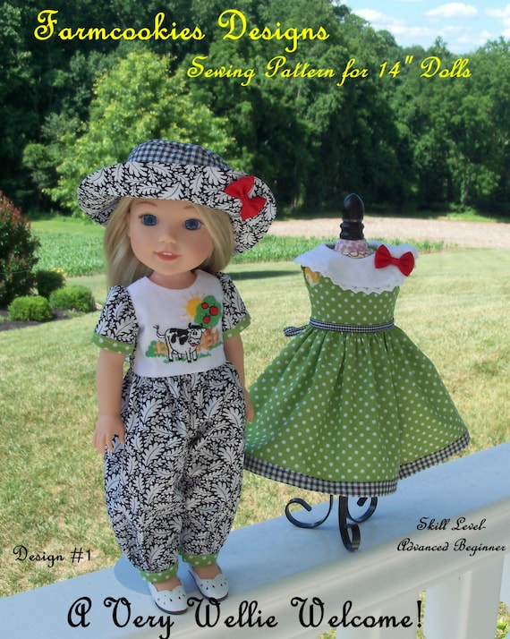 PDF SEWING PATTERN to Make Doll Clothes for 14" Wellie Wishers® Doll / A Very Wellie Welcome! / Instant Download!