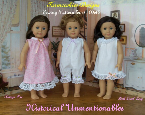PDF SEWING PATTERN / Historical Unmentionables / Sewing Pattern Fit American Girl® or other 18" Doll