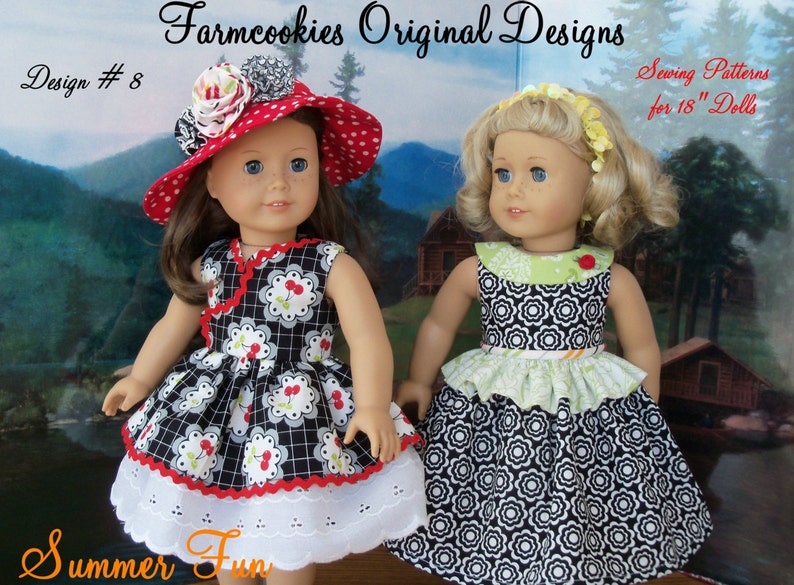PRINTED Sewing Pattern for 18 Inch Doll Clothes Summer Fun Like 18 American Girl Doll Clothes Pattern