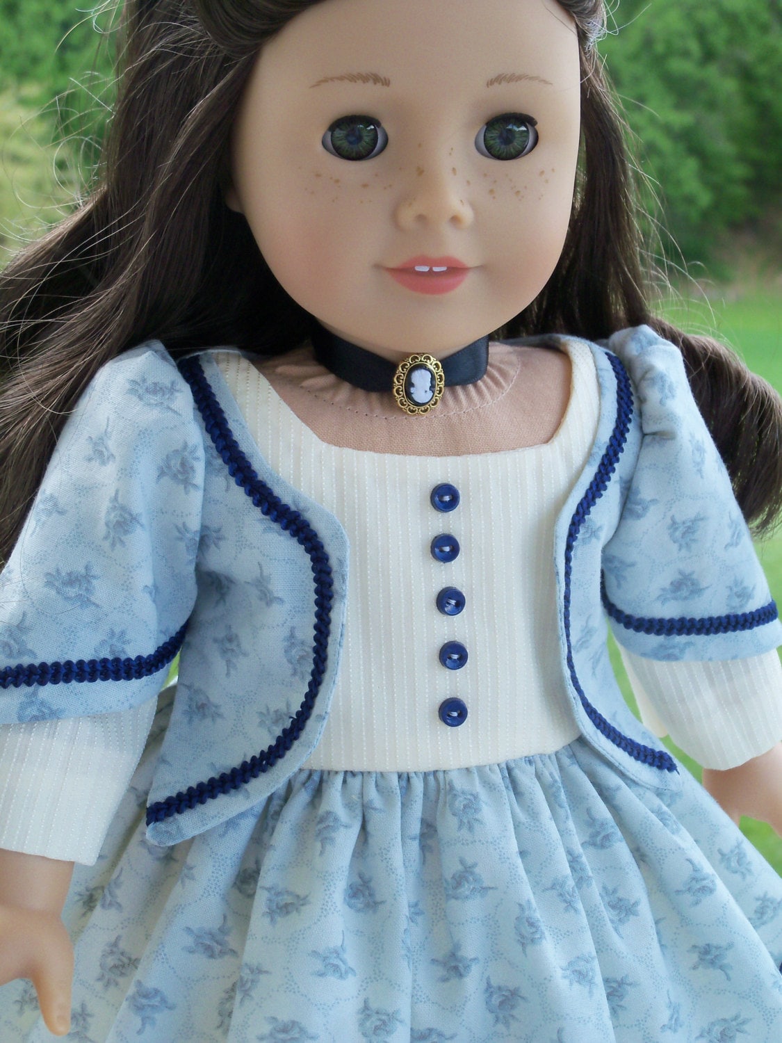 PDF Sewing Pattern Fits American Girl® Doll / Historical Blue Lobelia Gown/  Sewing Pattern for 18 Dolls 