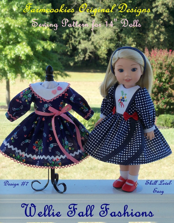 PRINTED Sewing Pattern: Wellie FALL FASHIONS / Sewing Pattern Fits American Girl® Wellie Wishers®