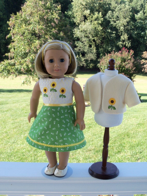 Fits Like American Girl Doll Clothes / Farmcookies 18 Inch Doll Dress and Jacket / 18 Inch Doll Clothes For American Girl