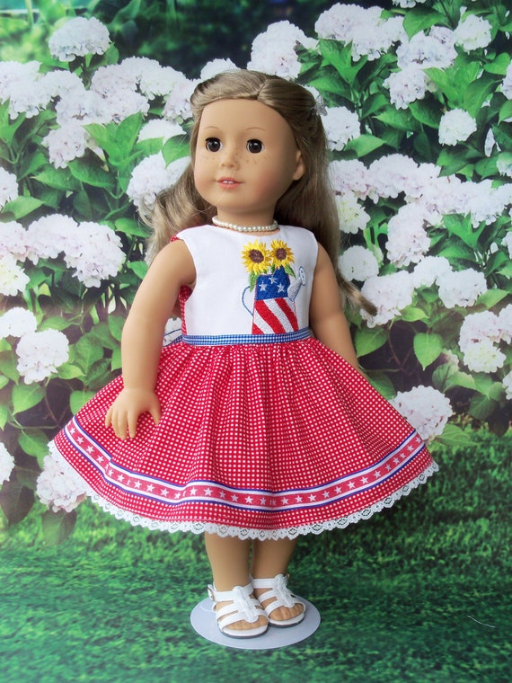 Fits Like American Girl Doll Clothes / Farmcookies Summer Doll Dress / 18 Inch Doll Clothes / Summer Dress For American Girl