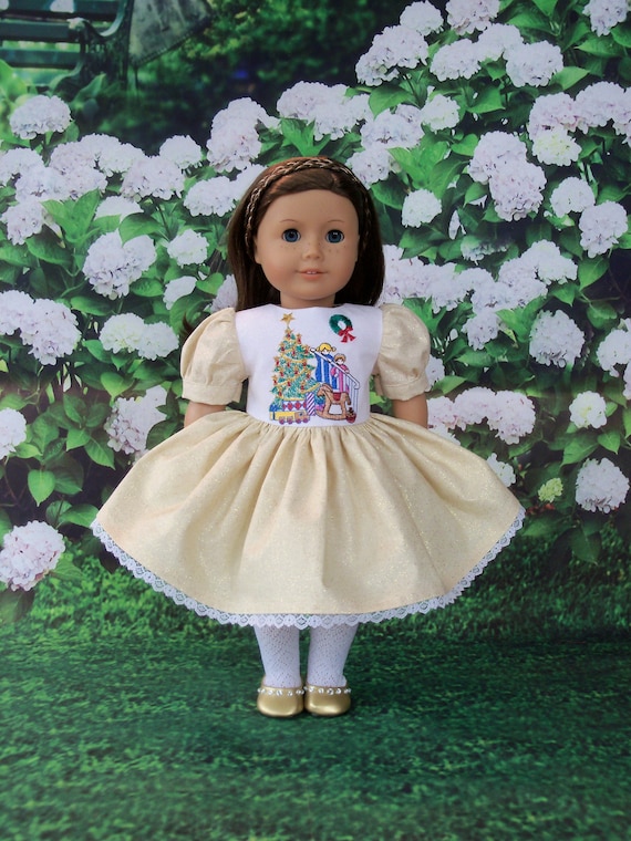 Fits Like American Girl Doll Clothes / Farmcookies Special Occasion Doll Dress / 18 Inch Doll Clothes/ Christmas Dress For American Girl