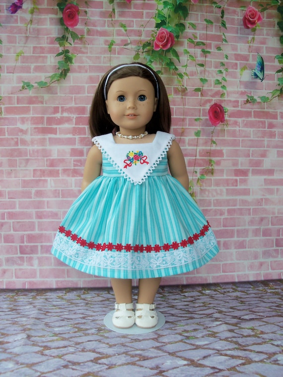 Fits Like American Girl Doll Clothes / Farmcookies Summer Doll Dress / 18 Inch Sundress For American Girl