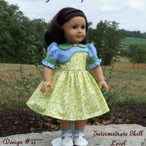 PRINTED Pattern / Ruthie's School Dress for American Girl Kit, Ruthie, Molly or other 18" Dolls