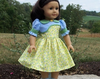 PDF Sewing Pattern / Ruthie's School Dress Fit American Girl® or other 18" Dolls