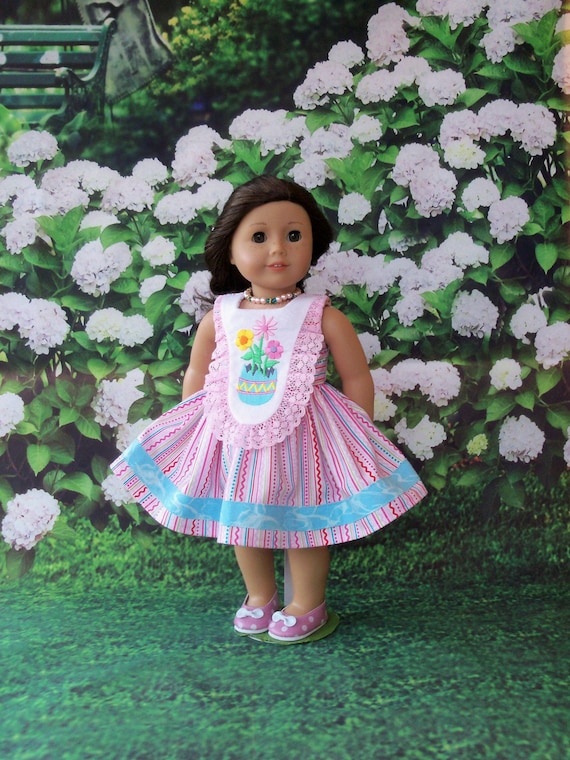 Fits Like American Girl Doll Clothes / Farmcookies Easter Doll Dress / 18 Inch Doll Clothes/ Spring Dress For American Girl