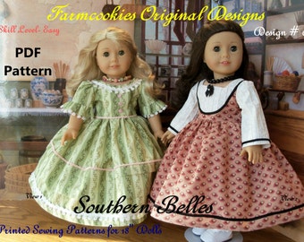 PDF SEWING PATTERN  Fits Marie Grace or Cecile- Southern Belles/ Sewing Pattern for 18" Dolls