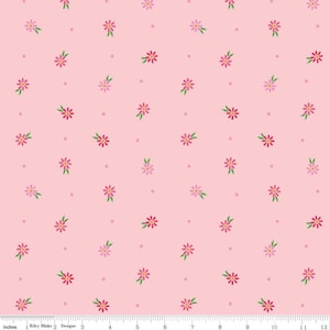 Half Yard Small Scale Doll Clothes FABRIC / Strength in Pink Daisies Blush / Item Number: C12625- Blush