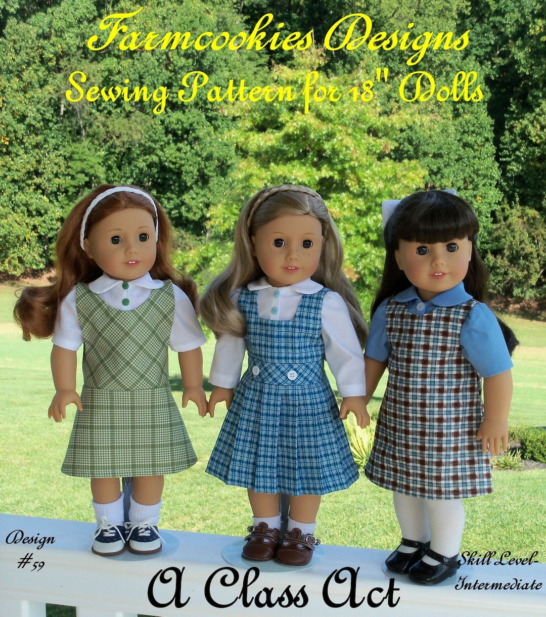 18 Inch Size / PDF Sewing Pattern A CLASS ACT /school Uniform Sewing