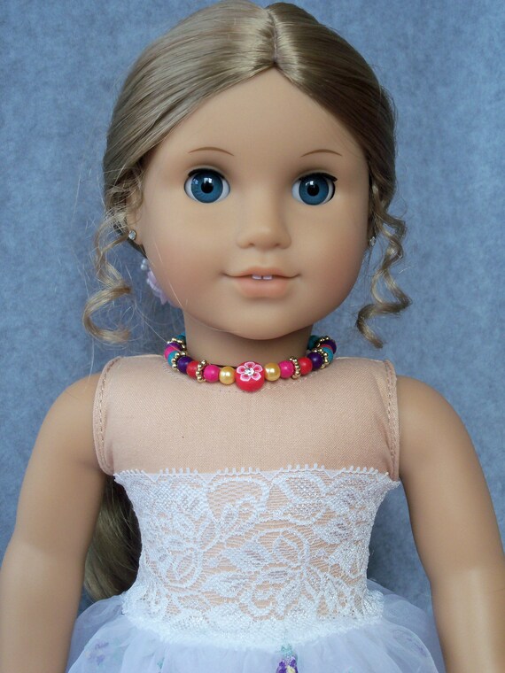 Bead Choker Necklace for American Girl or Other 18" Dolls / Bling for dolls by Farmcookies