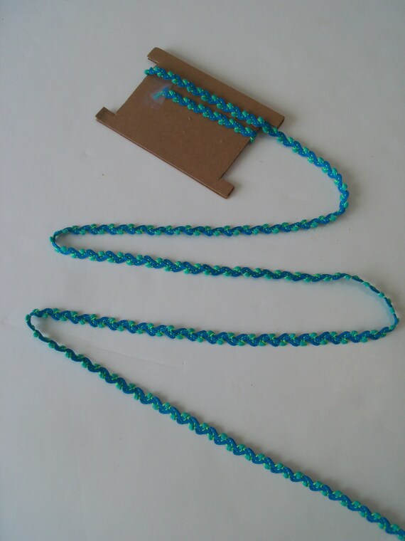 END OF BOLT!! Almost 2 yards Teal Blue & Green Rick Rack with Loops for Doll Clothes