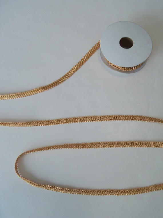 5 Yards Satin Gold Gimp Trim/ Farmcookies Doll Clothes Sewing Trims