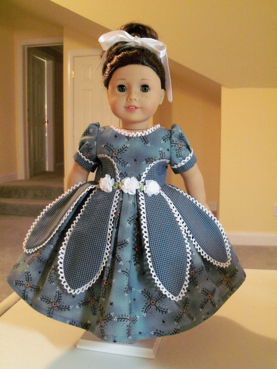 Robe + Petit Sac Pour Poupée 38-40 Cm - N°9 - Coton - Neuf - Création Artisanale