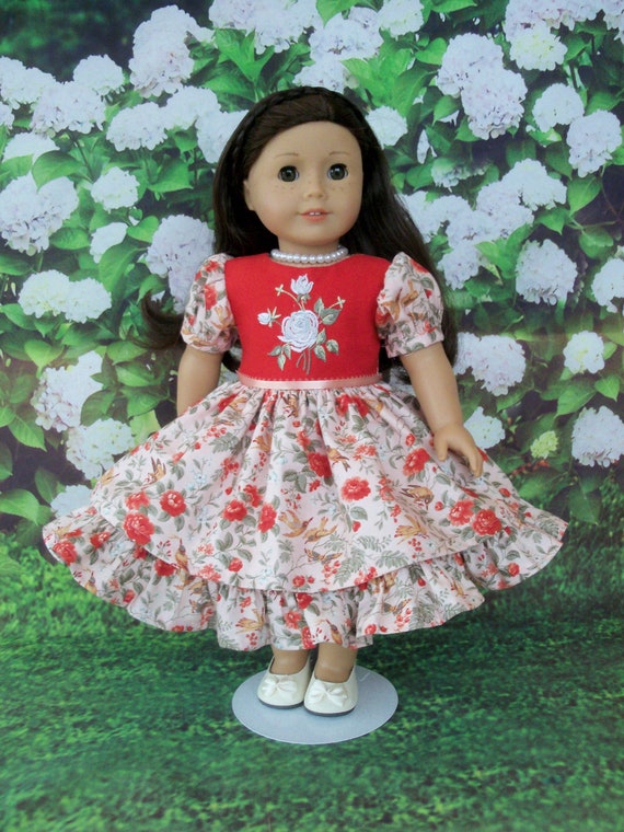 Fits Like American Girl Doll Clothes / 18 Inch Size / Historical Mid 1800s Doll Dress / Fits American Girl and other 18 Inch Doll