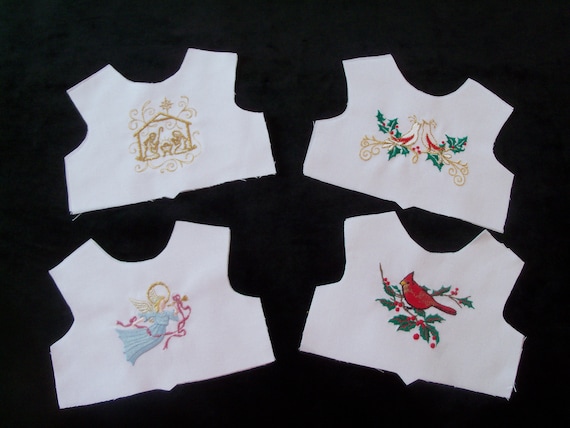 18 Inch size / Farmcookies Embroidered Christmas Bodice Fronts / Linings Included / Clothes for American Girl Doll