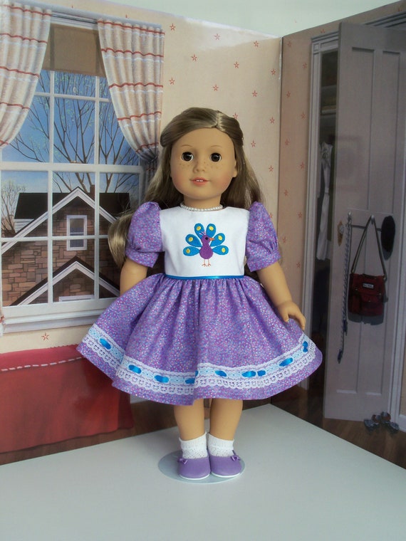 18 Inch DOLL CLOTHES / Embroidered Dress / Fits American Girl and other 18 Inch Doll