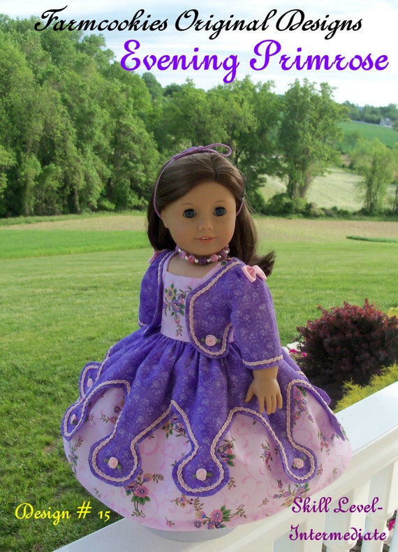 PRINTED Sewing Pattern / Historical Evening Primrose Gown/ Fits American Girl® or Other 18" Dolls