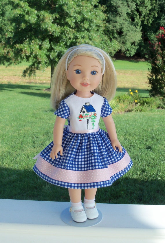 Fits Like American Girl WELLIE WISHER Doll Clothes / Farmcookies Doll Dress / 14 Inch Doll Clothes / Fall Dress For American Girl