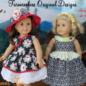 PDF Sewing Pattern / SUMMER FUN / Farmcookies Instant Download 18&quot; Doll Clothes Pattern For American Girl®