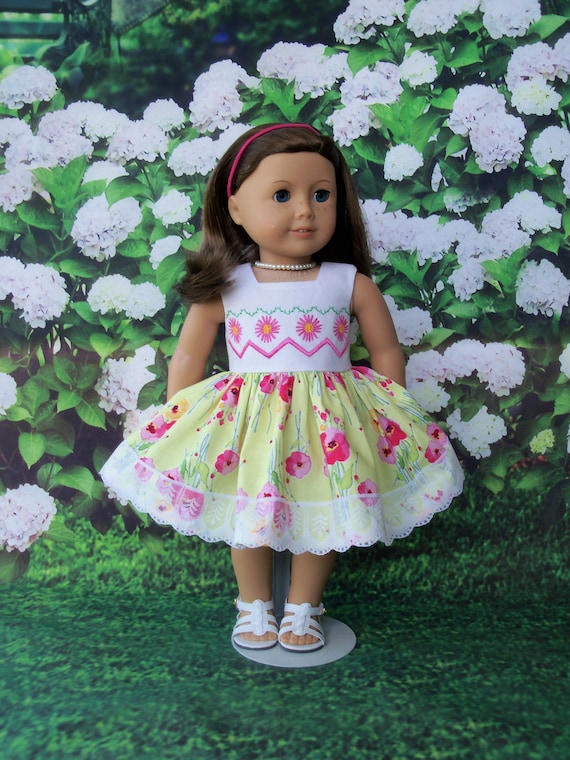 Fits Like American Girl Doll Clothes / Farmcookies Summer Doll Dress / 18 Inch Doll Clothes / Summer Dress For American Girl