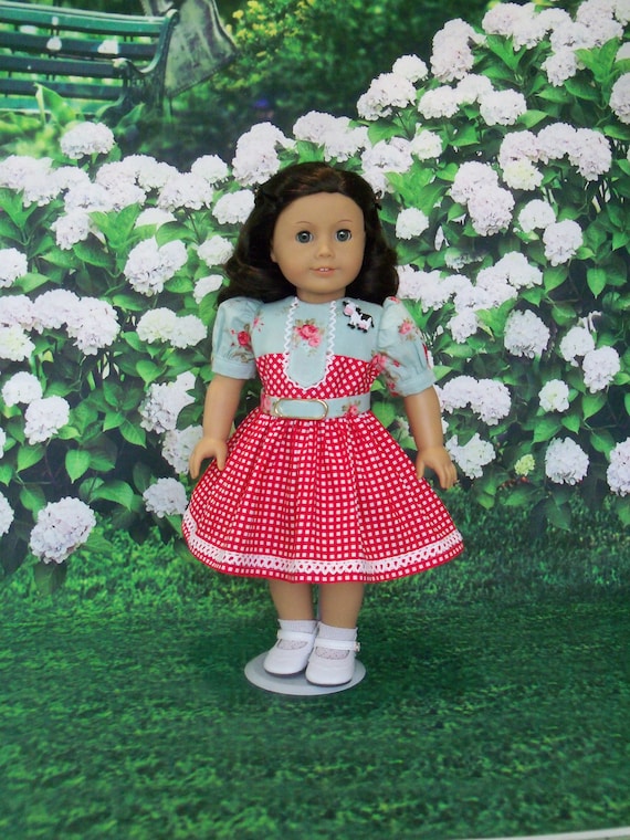 Fits Like American Girl Doll Clothes / Spring Country Girl Dress by Farmcookies / 18 Inch Doll Clothes For American Girl