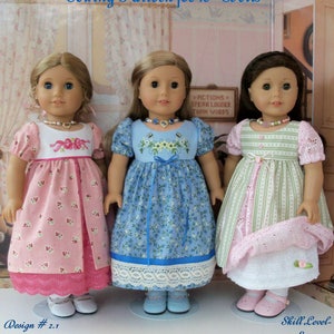 PDF SEWING PATTERN fits like American Girl Doll Clothes / Regency Afternoon Gown by Farmcookies / 18 Inch Doll Clothes Pattern
