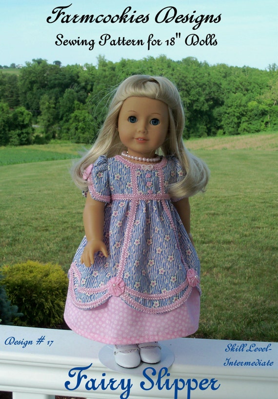 PRINTED Sewing Pattern- Fairy Slipper Regency Gown / Patterns Fit American Girl® or Other 18" Doll