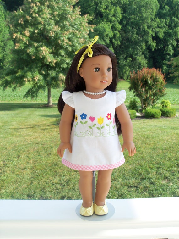 Fits Like American Girl Doll Clothes / Farmcookies 18 Inch Summer A-Line Mini Doll Dress / 18 Inch Doll Clothes For American Girl