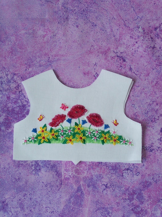 18 Inch size / Farmcookies Embroidered Bodice Front / Lining Included / Sewing for 18" American Girl Doll Clothes