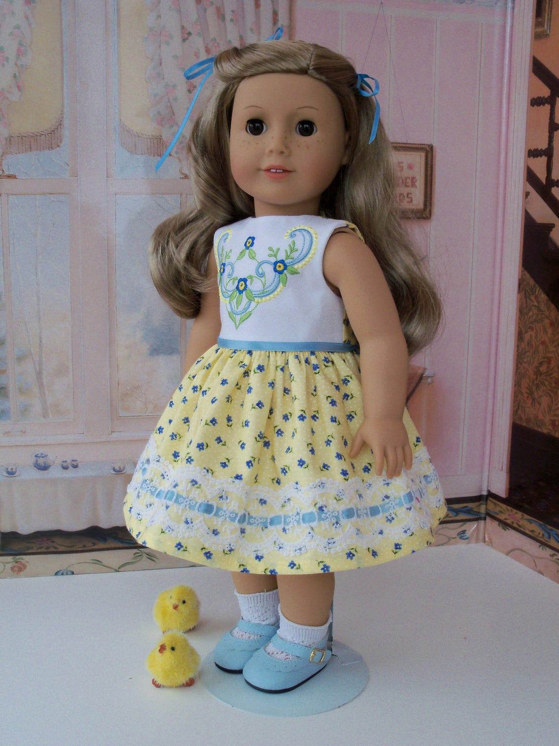 Like American Girl Doll Clothes / Embroidered Spring Dress and Etsy