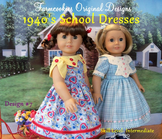 PDF SEWING PATTERN / 1940's School Dresses by Farmcookies / Fits Like 18 Inch American Girl® Doll Clothes / Doll Clothes Pattern