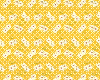 NEW! 1/2 Yard Small Scale Doll Clothes Fabric / Adel in Summer Trellis Yellow by Riley Blake Designs /  Item Number: C13391-YELLOW