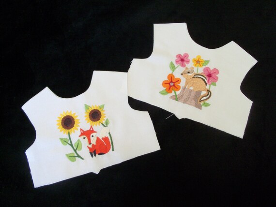 18 Inch size / Farmcookies Embroidered Summer Bodice Front / Lining Included / Sewing for 18" American Girl Doll Clothes