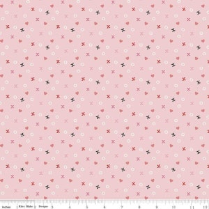 1/2 Yard Small Scale Doll Clothes FABRIC / Falling in Love Blush by Riley Blake / Item Number: C11283 Blush