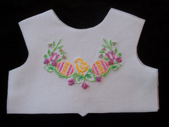 18 Inch size / Farmcookies Embroidered Easter Bodice Front / Lining Included / Sewing for 18" American Girl Doll Clothes