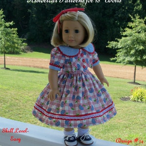 PDF Sewing Pattern- 1930's Birthday Dress / Sewing Pattern Fits  18" Dolls