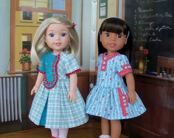 PATRÓN DE COSTURA PDF: Wellie School Days / Patrón de costura se adapta a American Girl ® Wellie Wishers® u otra muñeca de 14"