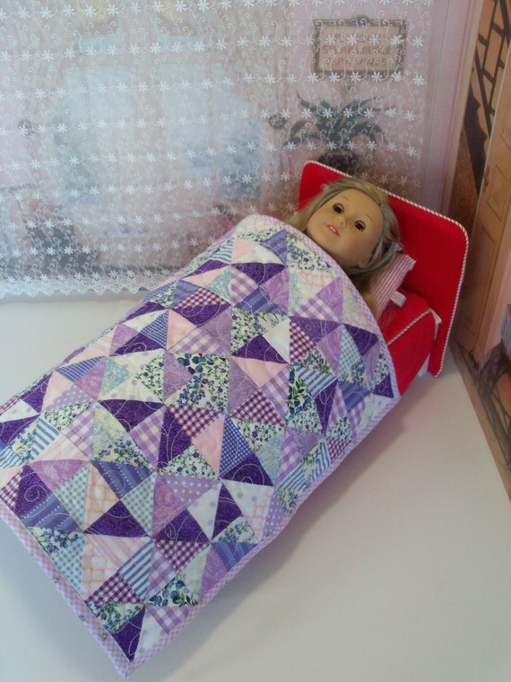 Farmcookies Scrap Bag Granny Square Heirloom Quilt for 18" American Girl Doll / Like American Girl Doll Clothes and Bedding
