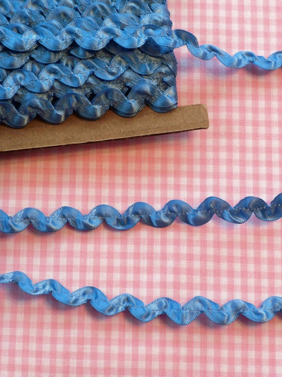 5 yards of Blue SATIN Ribbon Rick Rack for Doll Clothes