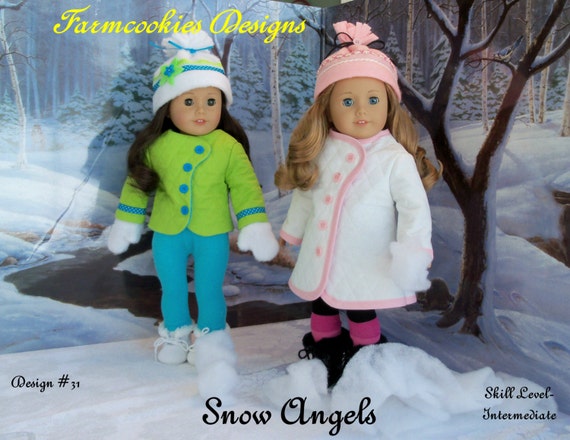 PRINTED SEWING PATTERN / Snow Angels / Fits American Girl® or other 18" Doll