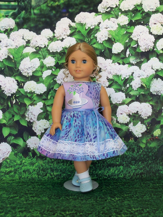 Fits Like American Girl Doll Clothes / Farmcookies Embroidered Dress / 18 Inch Doll Clothes For American Girl