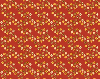 NEW! 1/2 Yard Small Scale Doll Clothes Fabric /  Fall's In Town by Sandy Gervais for Riley Blake / Item Number: C13515-RED