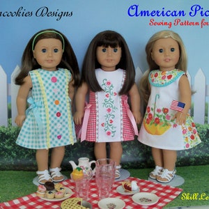 NEW! PRINTED Sewing Pattern / American Picnic Fits  American Girl® or other 18" Dolls