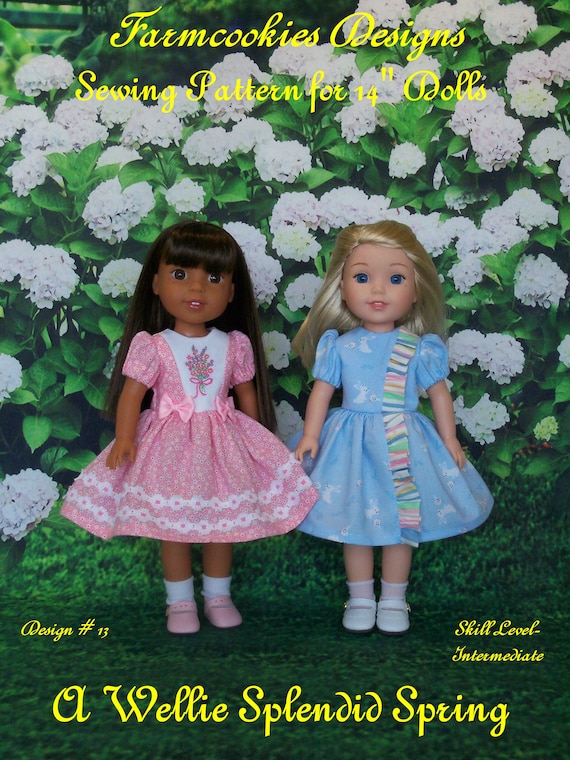 14 Inch Size / PDF Instant Download SEWING PATTERN for Doll Clothes / A Wellie Splendid Spring ! / for American Girl Wellie Wisher ®