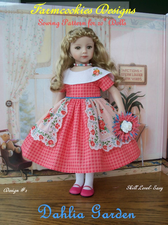 PDF Sewing Pattern: DAHLIA GARDEN for 20" Maru & Friends® and 18" American Girl ® Dolls