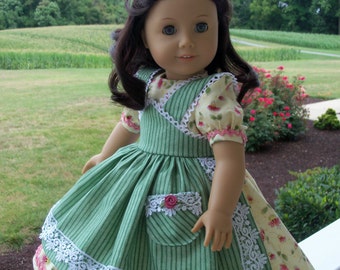 PRINTED Sewing Pattern / Historical APRON GOWN / Doll Sewing Pattern Fits American Girl®  or Other 18&quot; Doll