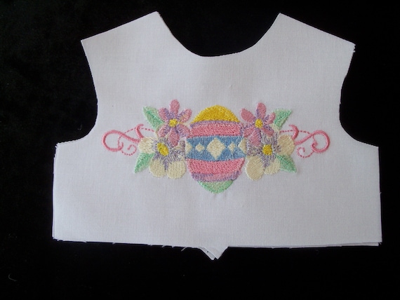 18 Inch size / Farmcookies Embroidered Easter Bodice Front / Lining Included / Sewing for 18" American Girl Doll Clothes